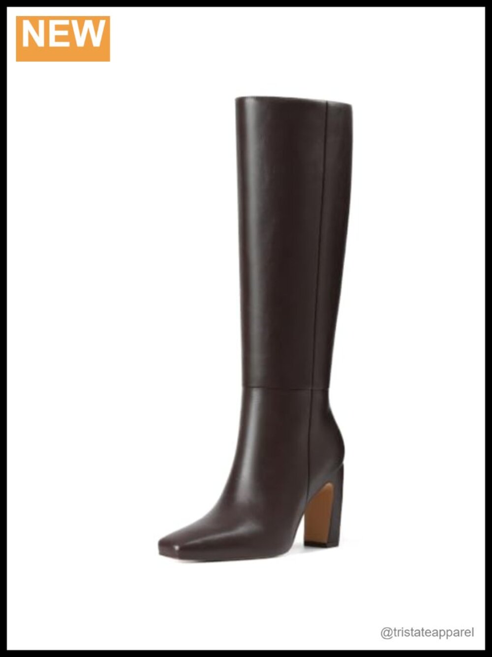 Knee High Boots Women Square Toe Chunky Heel Side Zipper Fall